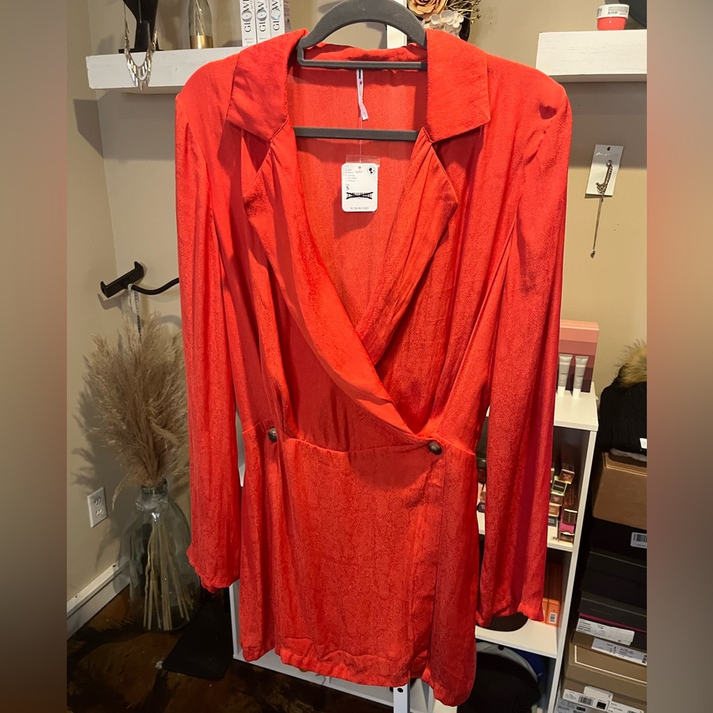 NWT Small Women’s Free People Red Simone Dress - Picture 3 of 4